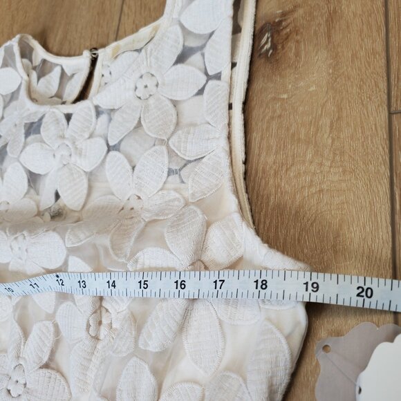 Altard State Dress Blue Cream Floral Lace Tulle Cottage Fairy Pleated Size L NEW - Picture 7 of 16